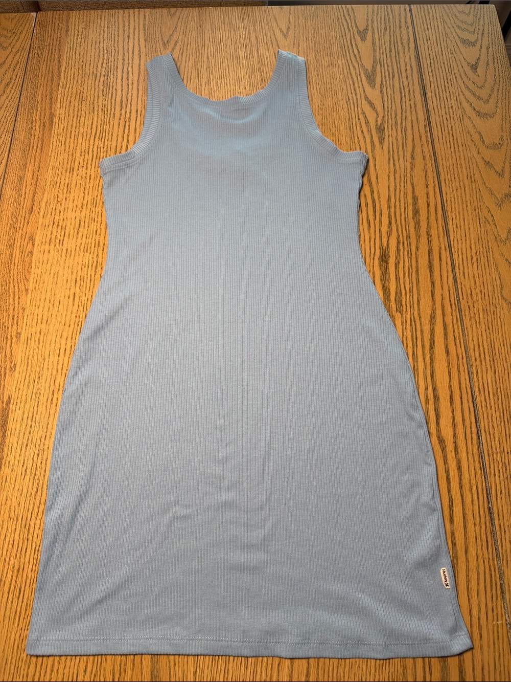 Hurley Light Blue Ribbed Scoop Tank Dress